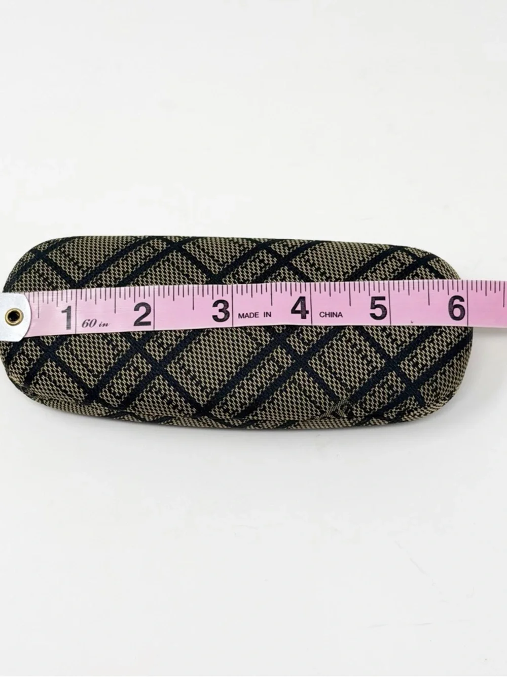 MaxMara Sunglasses Eyeglasses Hard Case Black and Beige Plaid